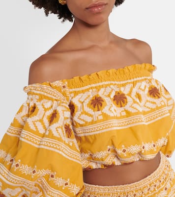 Crop top Cañaveral de algodón bordado | Johanna Ortiz