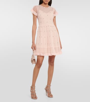 Embellished point d’esprit tulle minidress | REDValentino