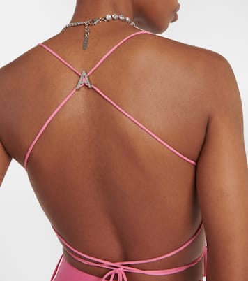 Butterfly embellished wool-blend top | Area