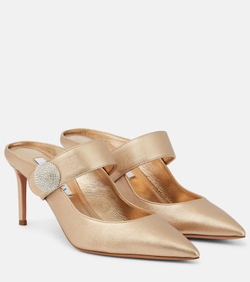Crystal Macaron 75 embellished mules | Aquazzura