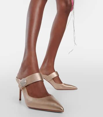 Crystal Macaron 75 embellished mules | Aquazzura