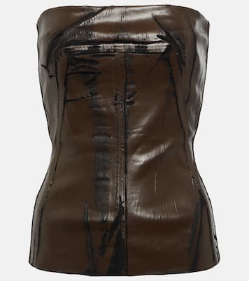 Coated denim corset | Rick Owens