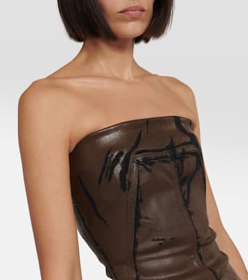 Coated denim corset | Rick Owens