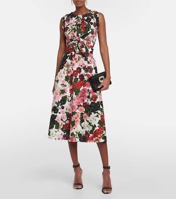 Vestido midi de mezcla de algodón floral | Oscar de la Renta