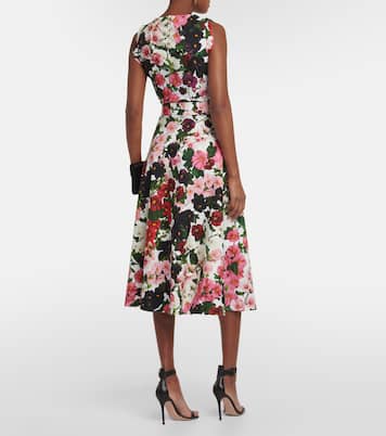 Vestido midi de mezcla de algodón floral | Oscar de la Renta