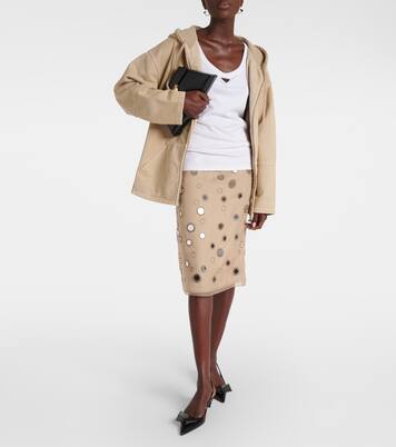 Gonna midi in organza di seta | Prada