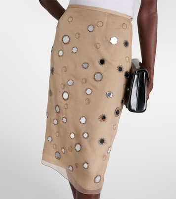 Gonna midi in organza di seta | Prada