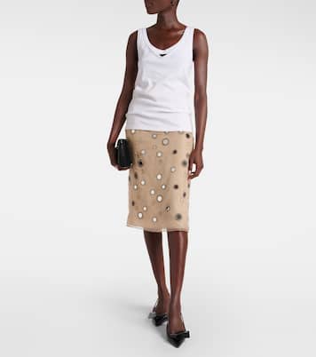 Gonna midi in organza di seta | Prada