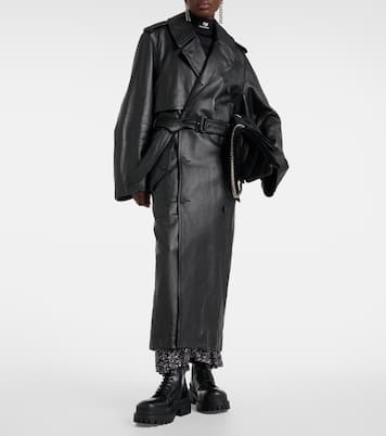 Trench Cocoon in pelle | Balenciaga