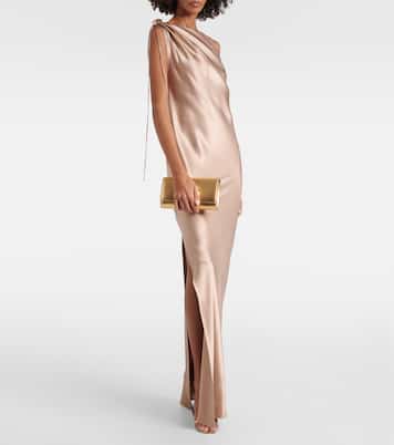 One-Shoulder-Robe Opera aus Seidensatin | Max Mara
