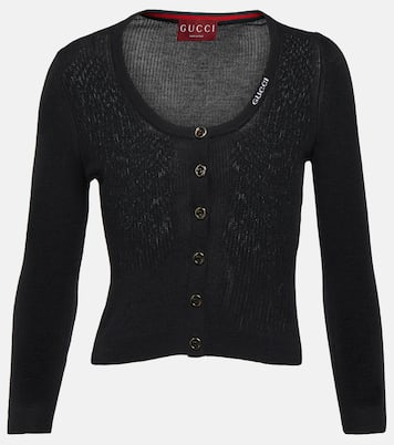 Cardigan in lana e seta | Gucci