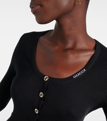 Cardigan in lana e seta | Gucci