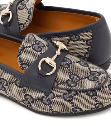 Horsebit GG Canvas loafers | Gucci Kids