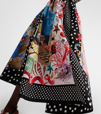Gonna midi Capri in cotone con stampa | Dolce&Gabbana