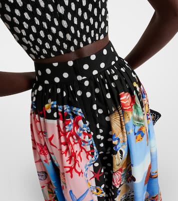 Gonna midi Capri in cotone con stampa | Dolce&Gabbana