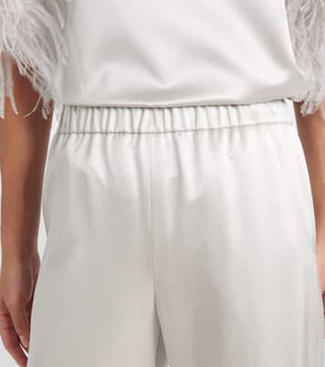 Pantaloni a gambla larga in raso di seta | Valentino