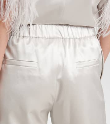 Pantaloni a gambla larga in raso di seta | Valentino
