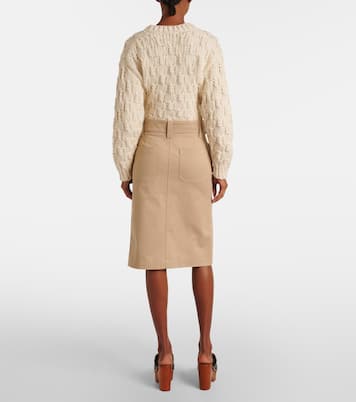 Falda sahariana midi de gabardina | Chloé