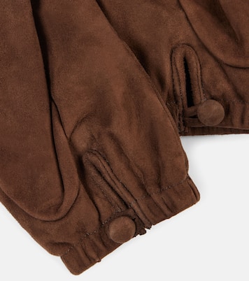 Guanti in suede con logo | Prada