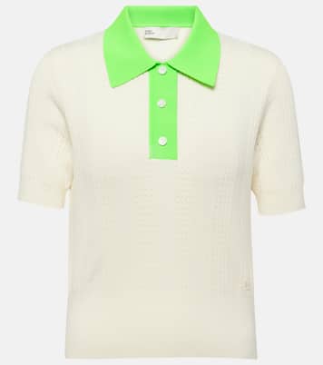 Polo de punto de algodón con pointelle  | Tory Sport