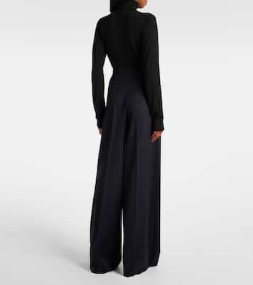 Weite High-Rise-Hose Fagus aus Wolle | Max Mara