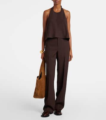 Open-back halterneck wool top | Wardrobe.NYC