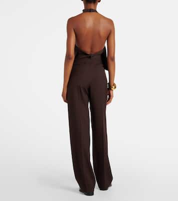 Open-back halterneck wool top | Wardrobe.NYC