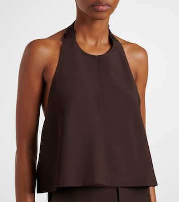 Open-back halterneck wool top | Wardrobe.NYC