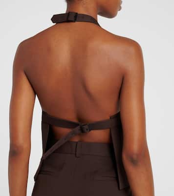 Open-back halterneck wool top | Wardrobe.NYC