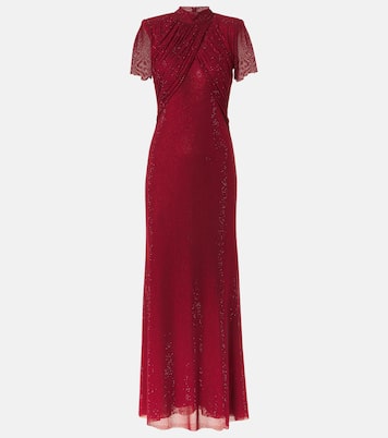Maxikleid mit Kristallen | Self-Portrait