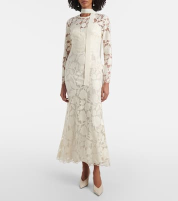 Abito midi in tulle con ricamo | Elie Saab