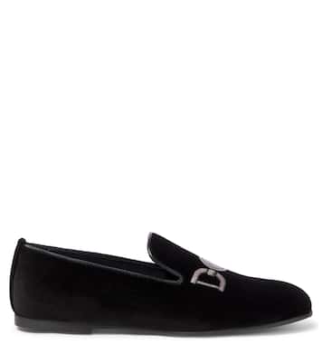 Medusa '95 embroidered velvet loafers | Versace Kids