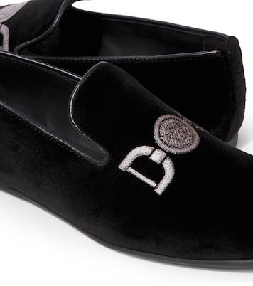 Medusa '95 embroidered velvet loafers | Versace Kids