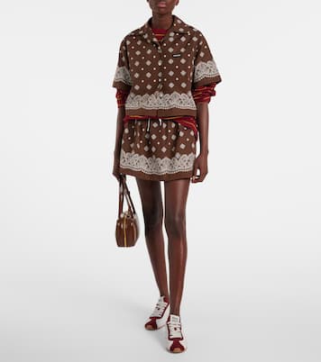 Camicia in cotone con stampa | Miu Miu