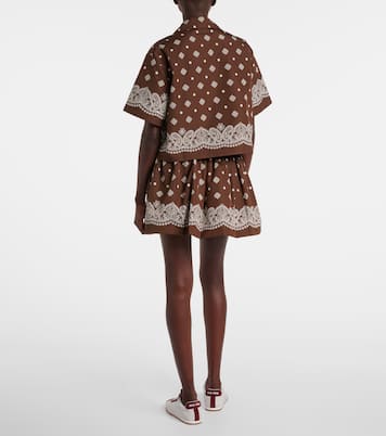 Camicia in cotone con stampa | Miu Miu