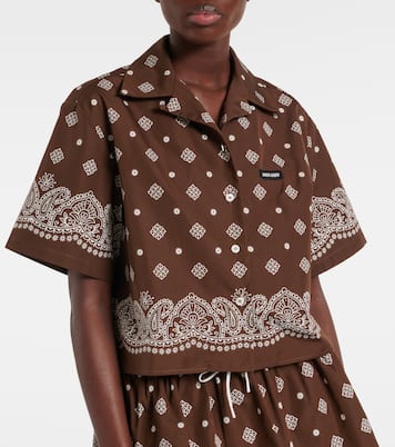 Camicia in cotone con stampa | Miu Miu
