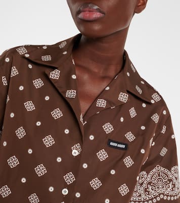 Camicia in cotone con stampa | Miu Miu