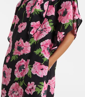 Abito lungo in seta con stampa floreale | Stella McCartney