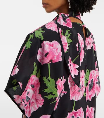 Abito lungo in seta con stampa floreale | Stella McCartney
