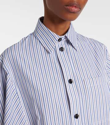 Robe chemise rayée en coton | Bottega Veneta