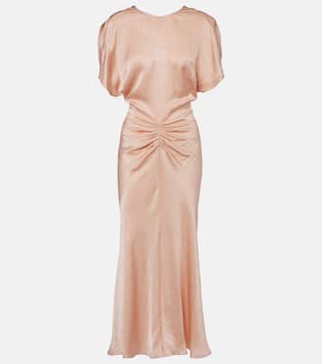 Abito midi in jacquard di raso | Victoria Beckham