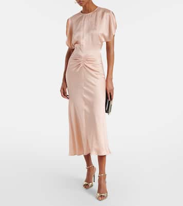 Abito midi in jacquard di raso | Victoria Beckham