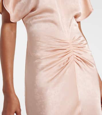 Abito midi in jacquard di raso | Victoria Beckham
