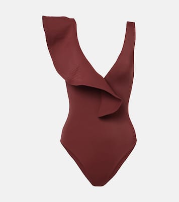 Boleros asymmetric ruffled swimsuit | Johanna Ortiz