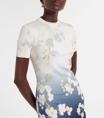 Abito lungo con stampa floreale | Oscar de la Renta