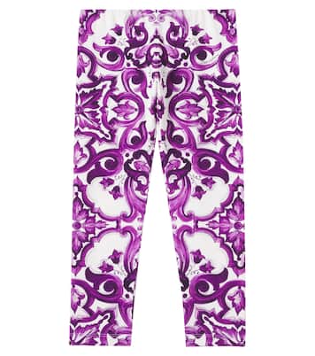 Leggings Majolica aus einem Baumwollgemisch | Dolce&Gabbana Kids