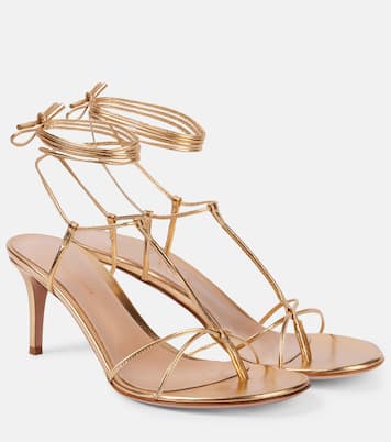 Sandalen 70 aus Metallic-Leder | Gianvito Rossi