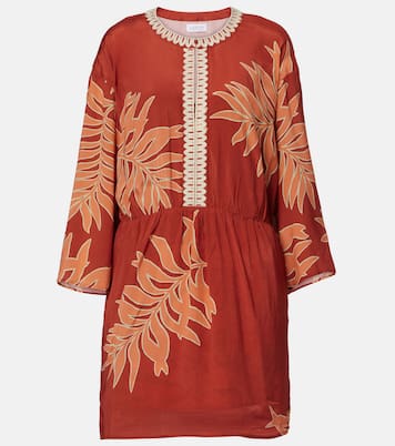 Phoebe embroidered printed minidress | Velvet