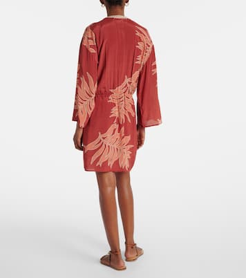 Phoebe embroidered printed minidress | Velvet