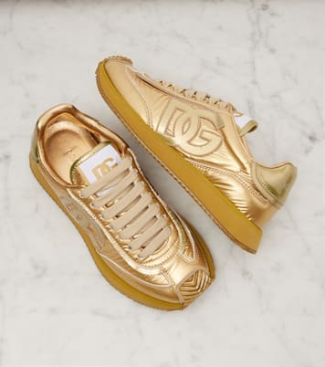 Sneakers DG Cushion aus Metallic-Leder | Dolce&Gabbana